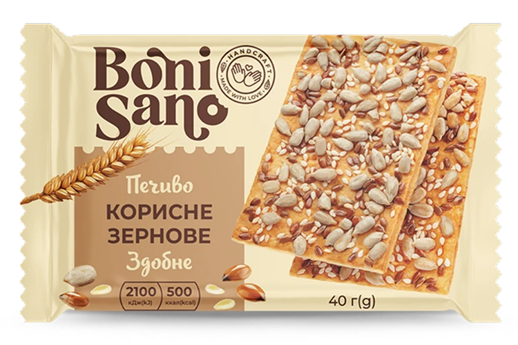 КОРИСНЕ ЗЕРНОВЕ - ПЕЧИВО ЗДОБНЕ, ТМ «BONI SANO»
