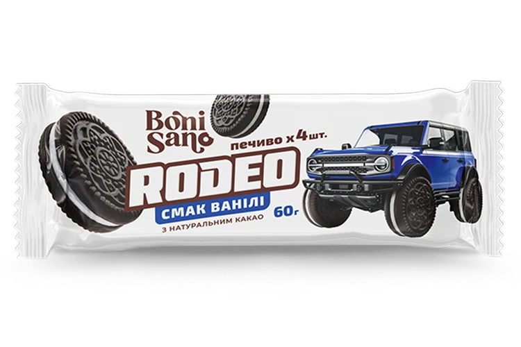 RODEO ЗІ СМАКОМ ВАНІЛІ - ПЕЧИВО-СЕНДВІЧ, ТМ «BONI SANO»
