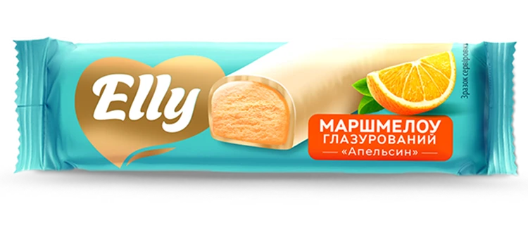 БАТОНЧИК З МАРШМЕЛОУ «АПЕЛЬСИН» - ГЛАЗУРОВАНИЙ БАТОНЧИК, ТМ «ELLY»