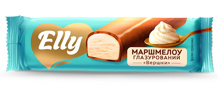 БАТОНЧИК З МАРШМЕЛОУ «ВЕРШКИ» - ГЛАЗУРОВАНИЙ БАТОНЧИК, ТМ «ELLY»