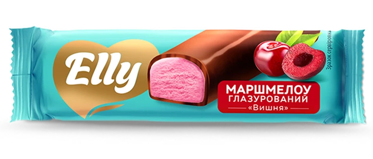 БАТОНЧИК З МАРШМЕЛОУ «ВИШНЯ» - ГЛАЗУРОВАНИЙ БАТОНЧИК, ТМ «ELLY»