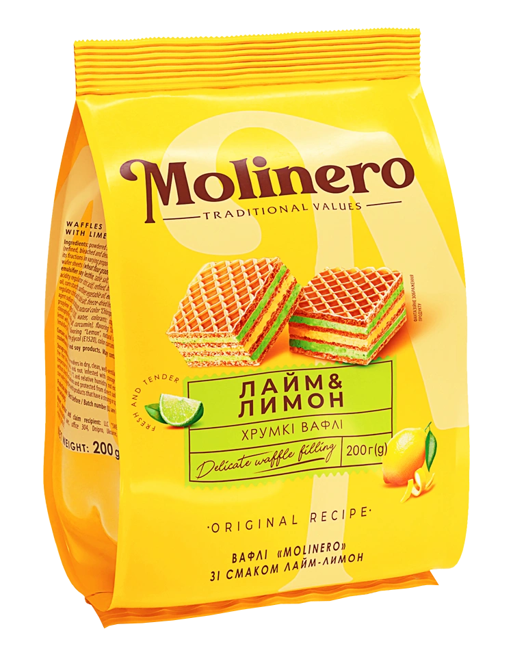 ВАФЛІ ЛАЙМ & ЛИМОН - ВАФЛІ, ТМ «MOLINERO»